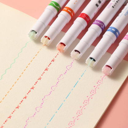 6-in-1 Pattern Roller Linear Color Pen