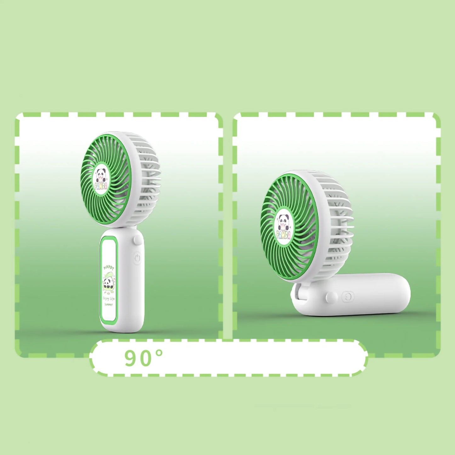 Happy Panda Folding Handheld USB Charging Portable Fan