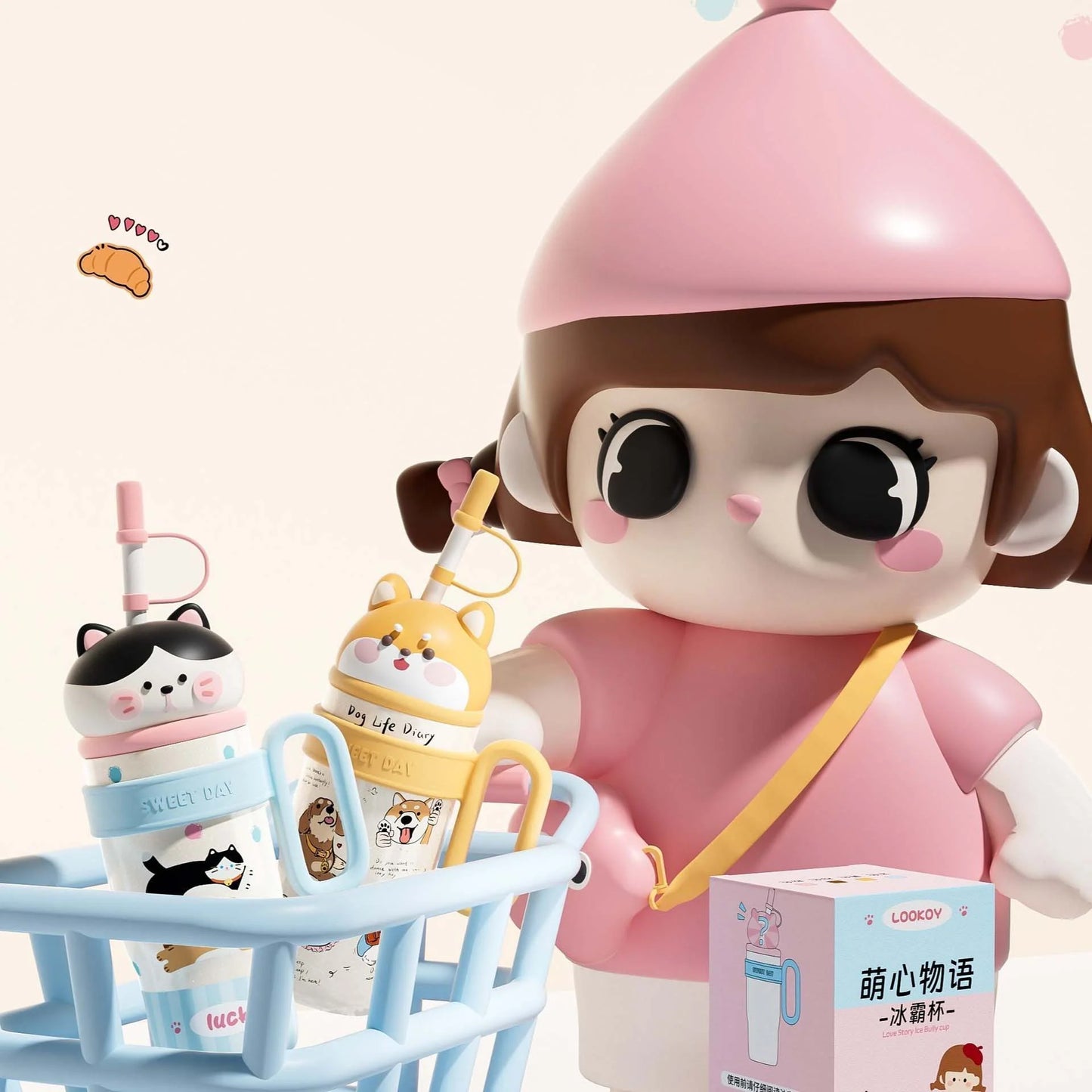 800ml Big Mac Ice Cup with Straw & Handle