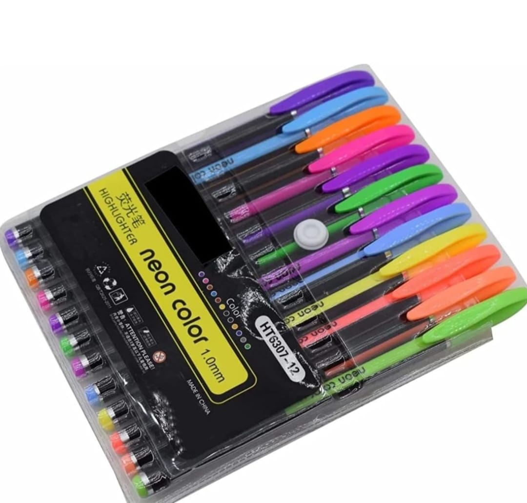 Neon pen - set of 12 pcs - Available at Kawaii Kingdom