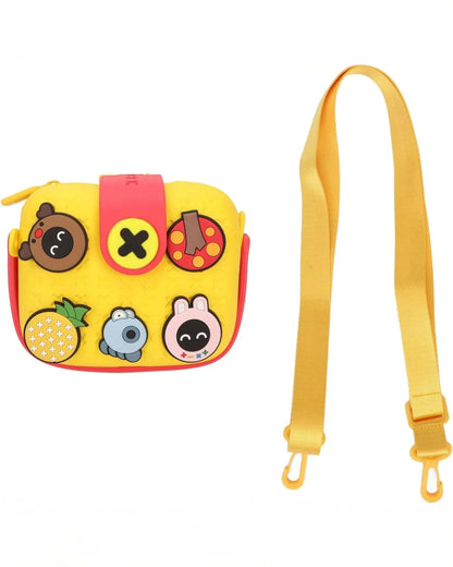 🎒Kids Crossbody Bag – DIY EVA Bag with 5 Cartoon Trinkets | Lightweight, Waterproof & Fun for Kids| SLING BAG