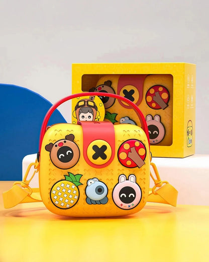 🎒Kids Crossbody Bag – DIY EVA Bag with 5 Cartoon Trinkets | Lightweight, Waterproof & Fun for Kids| SLING BAG