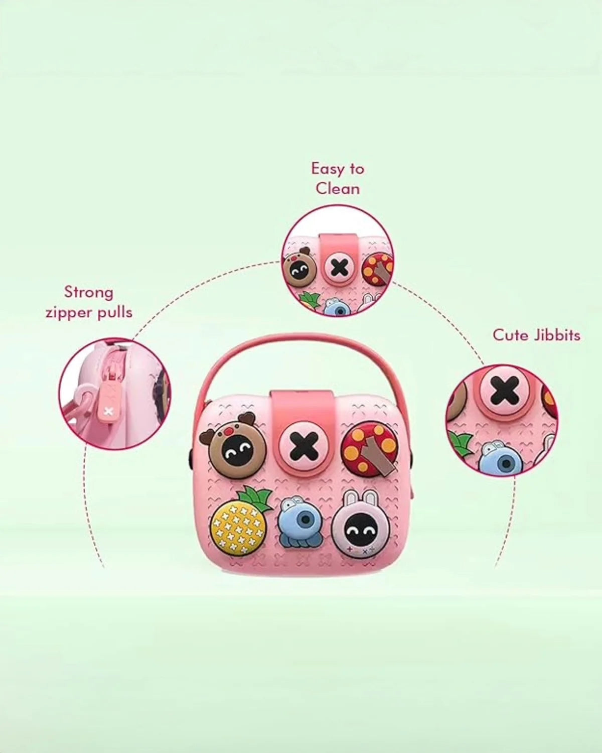 🎒Kids Crossbody Bag – DIY EVA Bag with 5 Cartoon Trinkets | Lightweight, Waterproof & Fun for Kids| SLING BAG