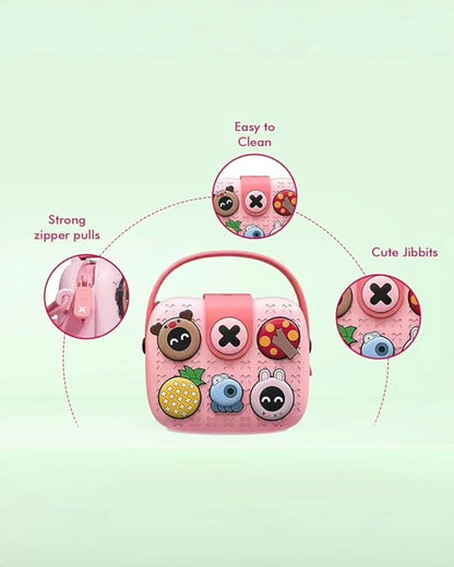 🎒Kids Crossbody Bag – DIY EVA Bag with 5 Cartoon Trinkets | Lightweight, Waterproof & Fun for Kids| SLING BAG