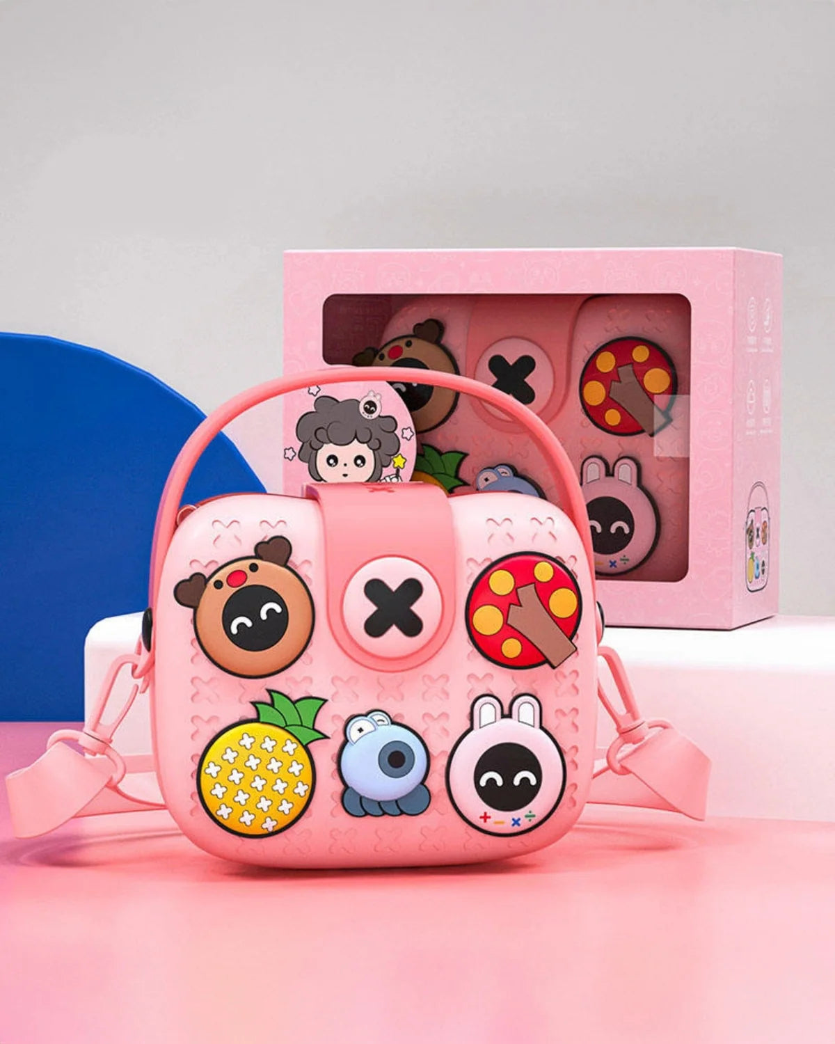 🎒Kids Crossbody Bag – DIY EVA Bag with 5 Cartoon Trinkets | Lightweight, Waterproof & Fun for Kids| SLING BAG