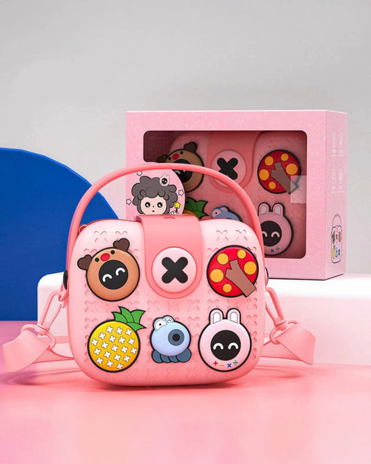 🎒Kids Crossbody Bag – DIY EVA Bag with 5 Cartoon Trinkets | Lightweight, Waterproof & Fun for Kids| SLING BAG