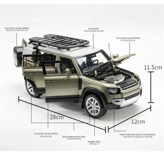 Defender Green Metal Diecast Car