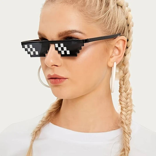 Thug Life Pixel Sunglasses – Minecraft Style Retro Cool (Black) - Available at Kawaii Kingdom