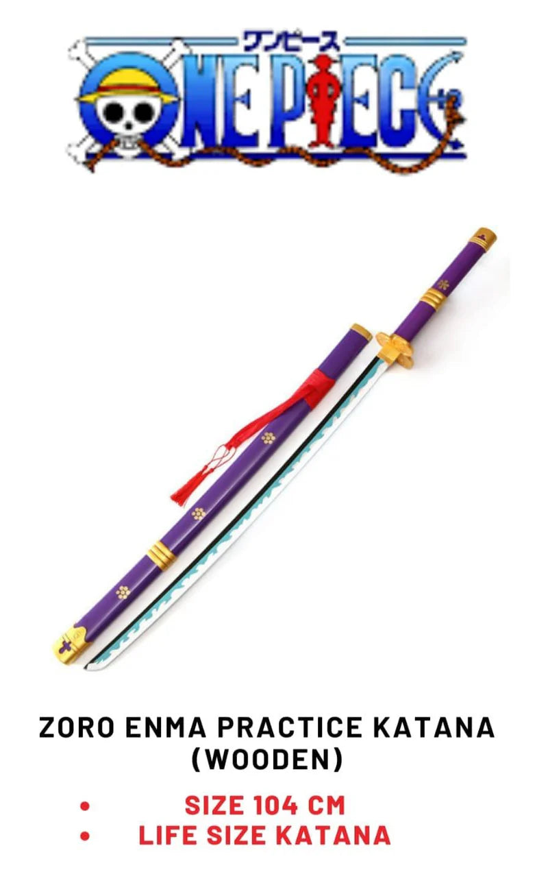 Zoro Enma Violet Katana Sword – Wooden Anime Replica (One Piece) | Cosplay & Collector’s Edition