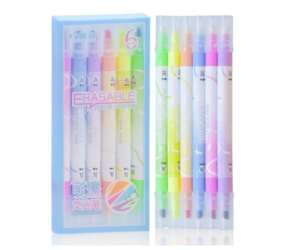 Erasable Highlighter Pen Set – Pack of 6 – Smooth & Clean
