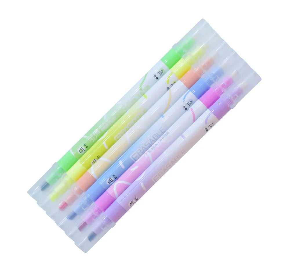 Erasable Highlighter Pen Set – Pack of 6 – Smooth & Clean