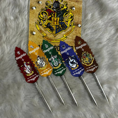 Harry Potter Houses Themed Collectable Metallic Feather Pens
