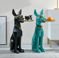 Doberman dog Statue with Tray | Trendy & Cute Gifts at Kawaii Kingdom