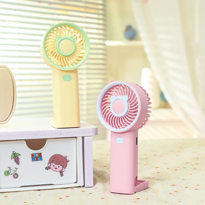 3-in-1 Mini Desk & Rechargeable Handheld Fan | 3-Speed Mini Portable Fan