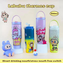 Buy Labubu Tumbler with Handle and Straw - Airtight & Leakproof - 900 ML | Trendy & Cute Gifts at Kawaii Kingdom