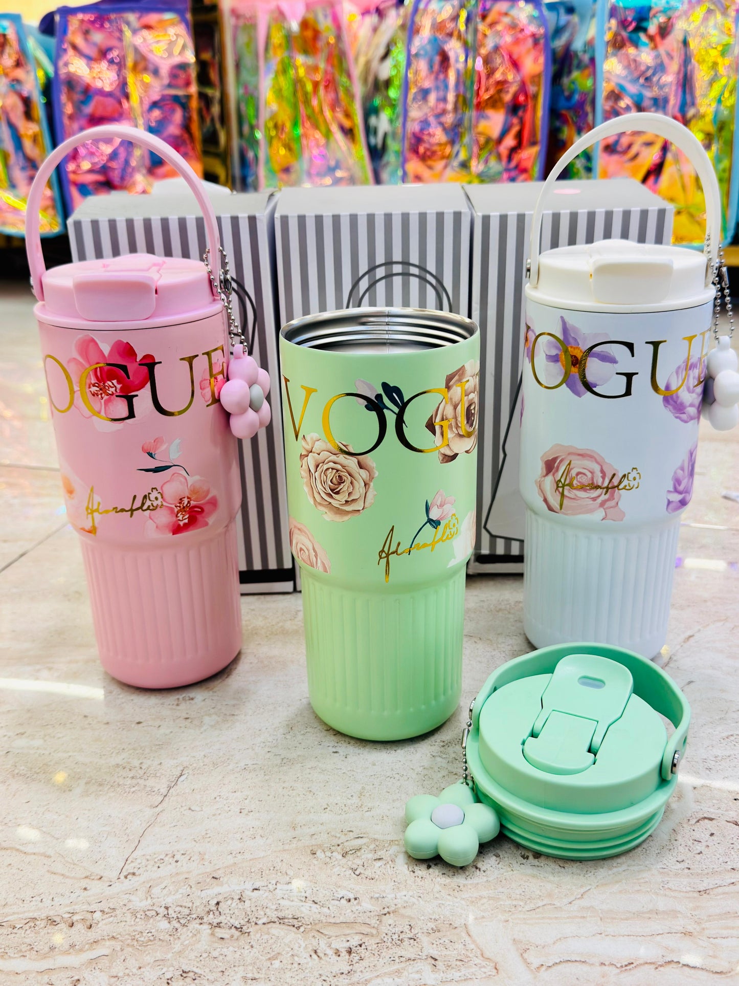 Vogue 700ml Steel Handle Sipper
