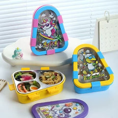 3 section insulated stainless steel lunch box printed