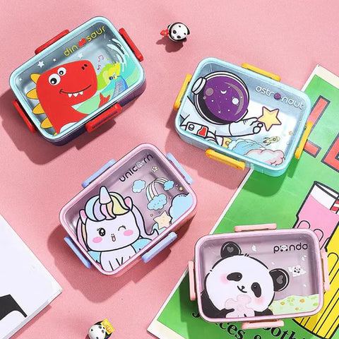 3 Compartment Stainless Steel Lunch Box | For Students, School Kids & Adults