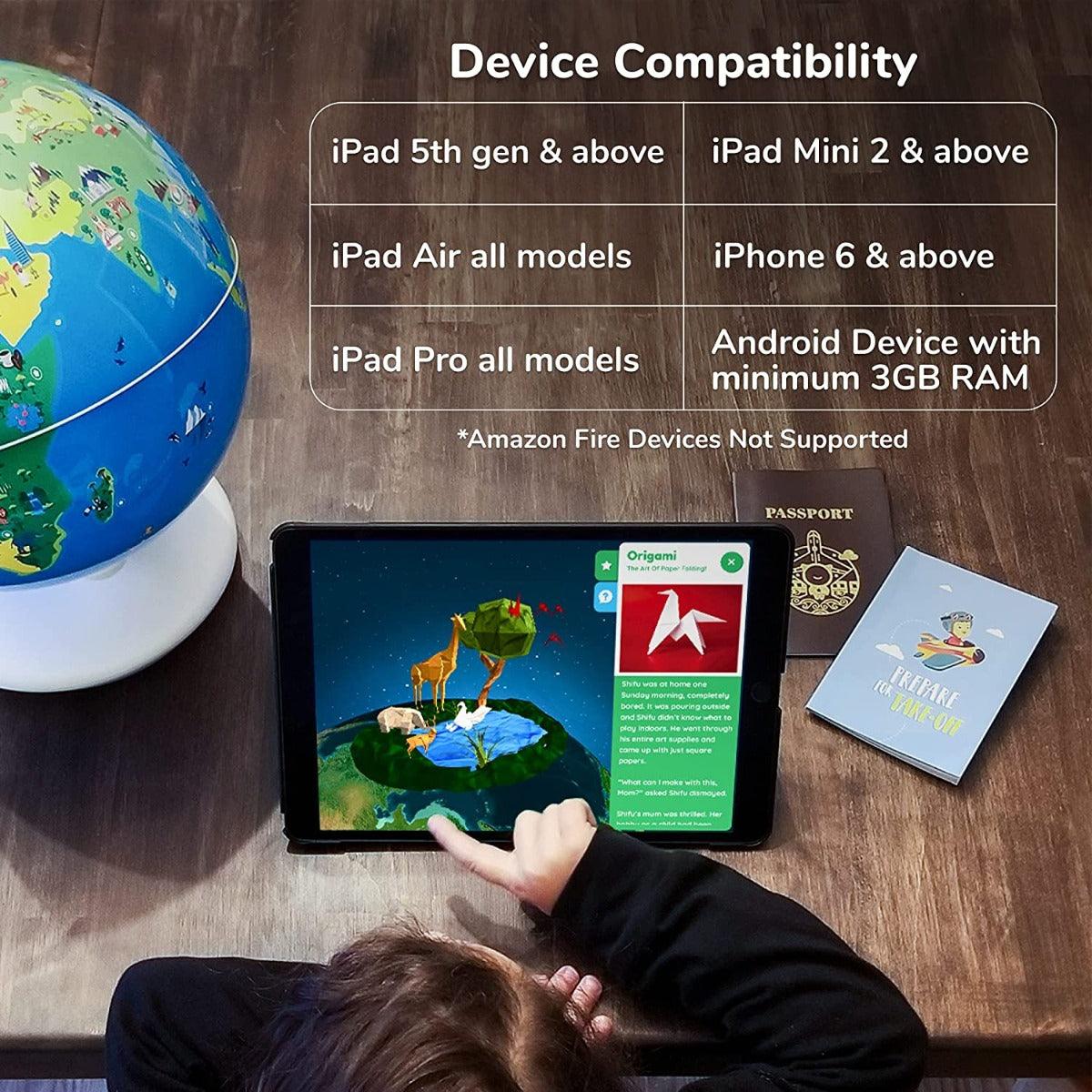 PlayShifu Orboot Our Earth - Interactive AR World Globe for Kids 4-10 Years (App Based Globe, Device Not Included)